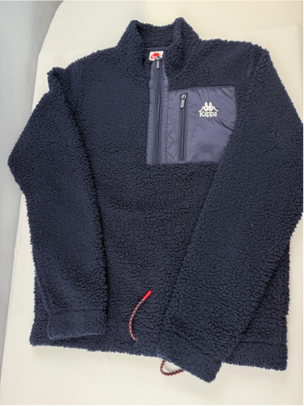 Kappa Iris Navy Fleece Quarter-Zip Sweatshirt Jacket Men Size S - Picture 3 of 12